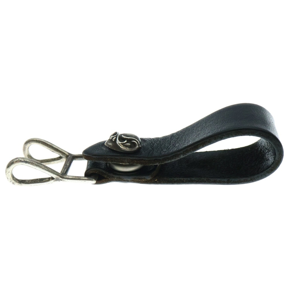 CHROME HEARTS(クロムハーツ) BELT LOOP ハートボールボタンレザーベルトループ シルバー/ブラック