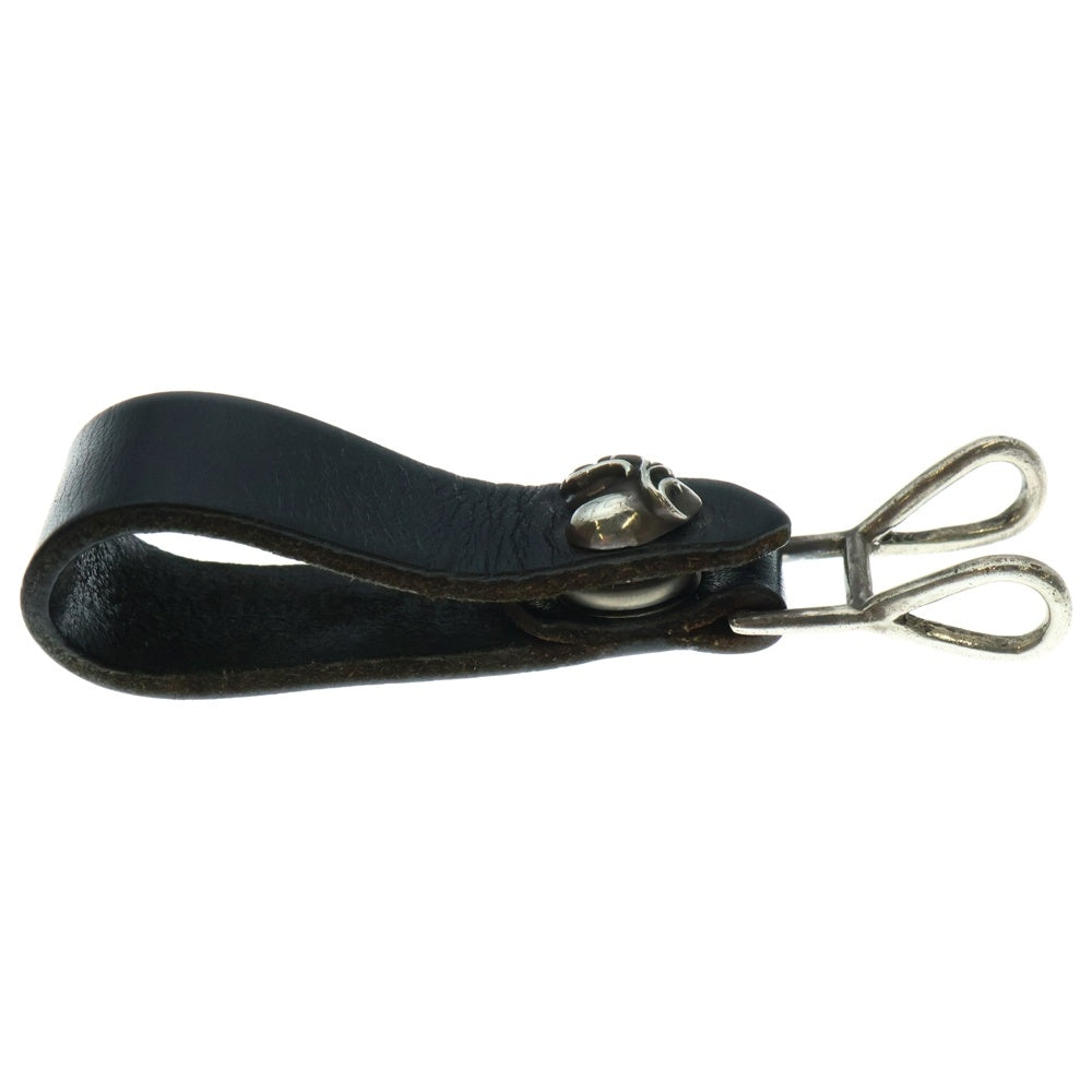 CHROME HEARTS(クロムハーツ) BELT LOOP ハートボールボタンレザーベルトループ シルバー/ブラック