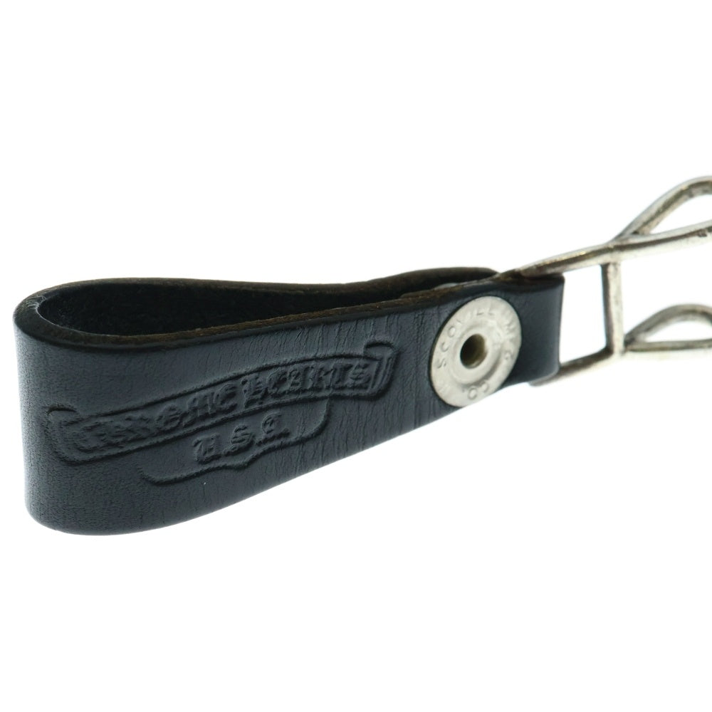 CHROME HEARTS(クロムハーツ) BELT LOOP ハートボールボタンレザーベルトループ シルバー/ブラック