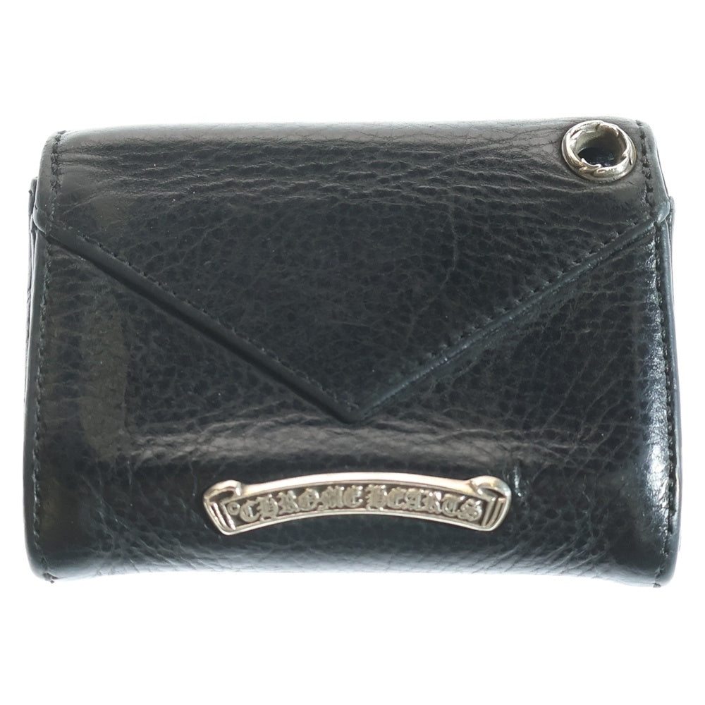 CHROME HEARTS(クロムハーツ) TINY WALLET タイニーレザーウォレット CHプラスボタン 財布 ブラック BCA372