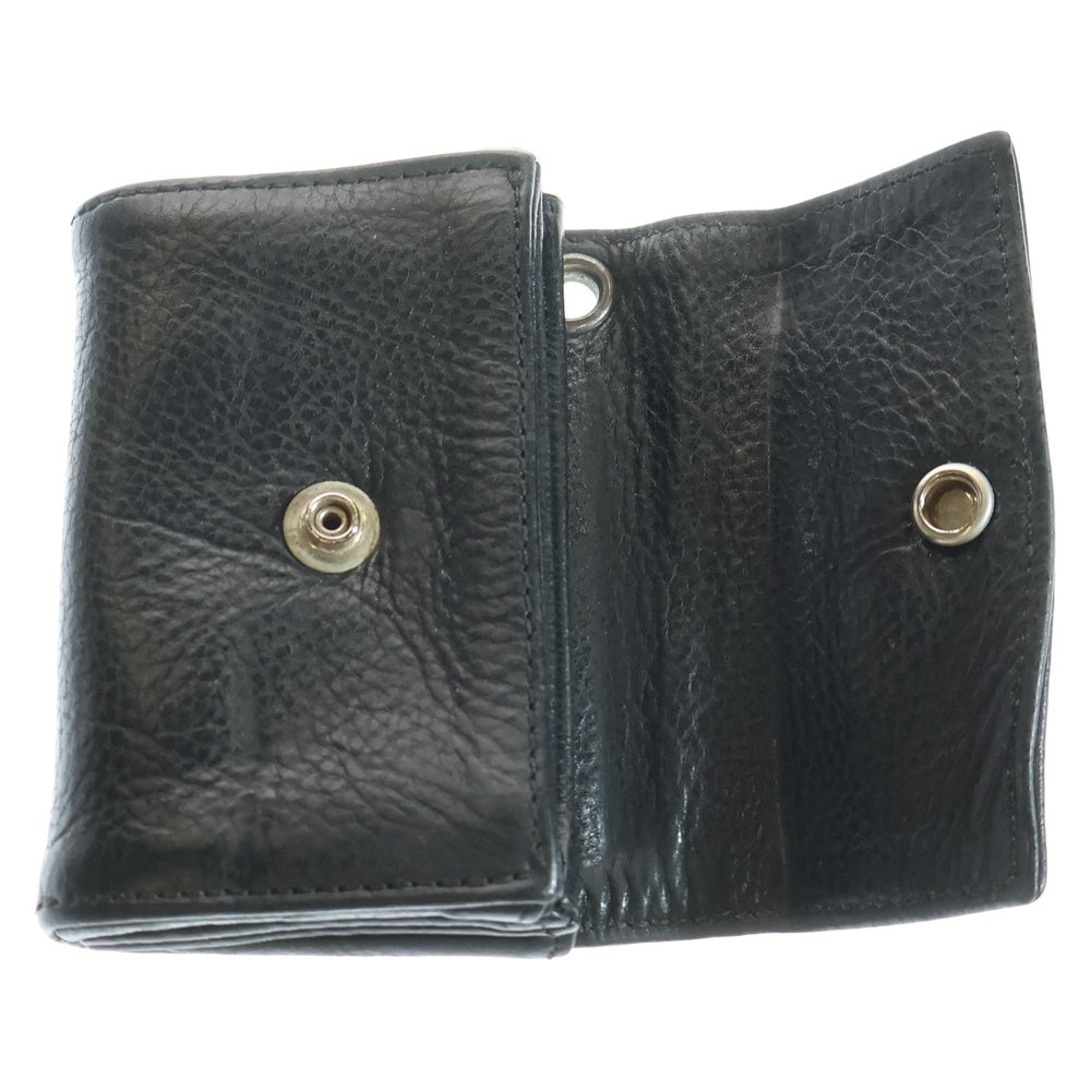 CHROME HEARTS(クロムハーツ) TINY WALLET タイニーレザーウォレット CHプラスボタン 財布 ブラック BCA372