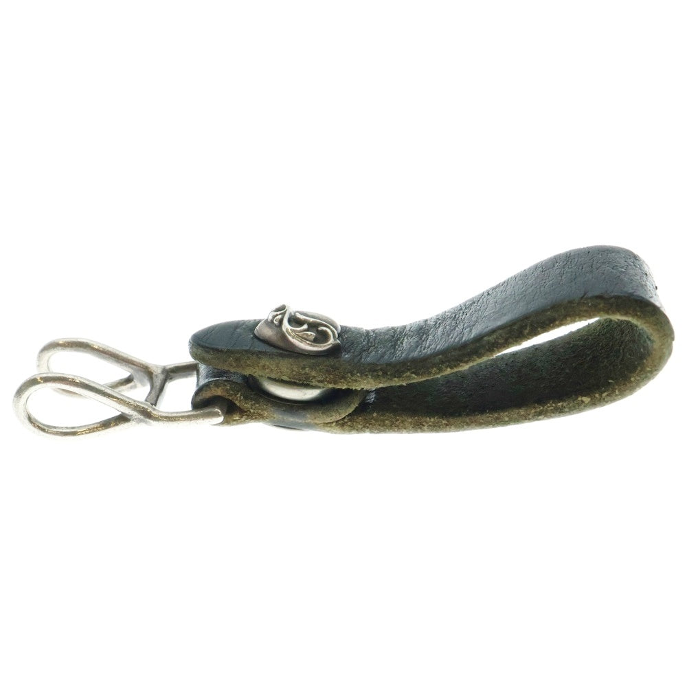 CHROME HEARTS(クロムハーツ) BELT LOOP ハートボールボタンレザーベルトループ シルバー/ブラック