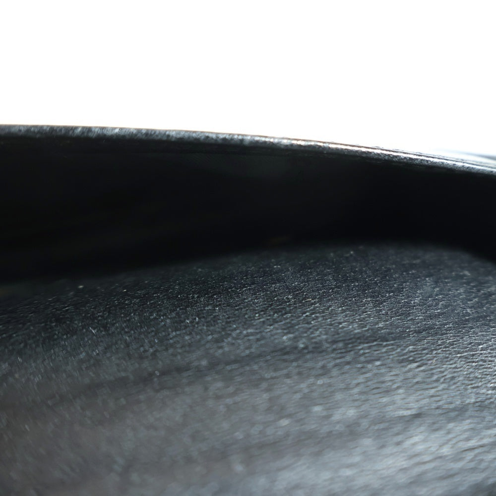 CHROME HEARTS(クロムハーツ) CARD CASE スクロールラベル レザーカードケース ブラック/シルバー