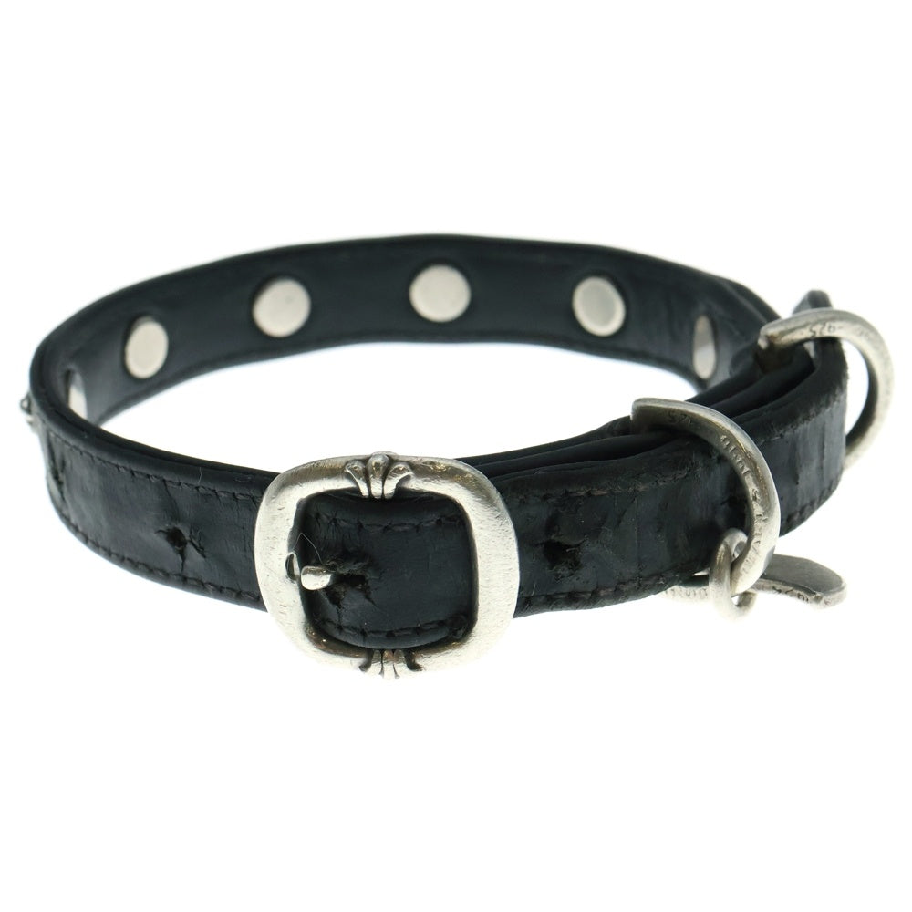 CHROME HEARTS(クロムハーツ) ガンスリンガー レザー ドッグカラー 首輪 ブラック/シルバー