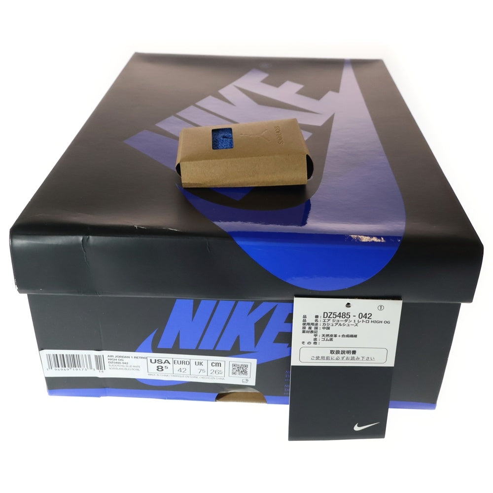 NIKE(ナイキ) AIR JORDAN 1 RETRO HIGH OG ROYAL REIMAGINED DZ5485-042 エアジョーダン1 レトロ ロイヤル リイマジンド ハイカットスニーカー ブラック/ブルー US8.5/26.5cm