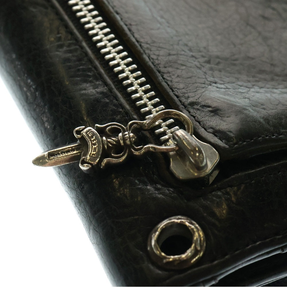 CHROME HEARTS(クロムハーツ) WAVE ウェーブ レザーウォレット 財布 ブラック BCA374