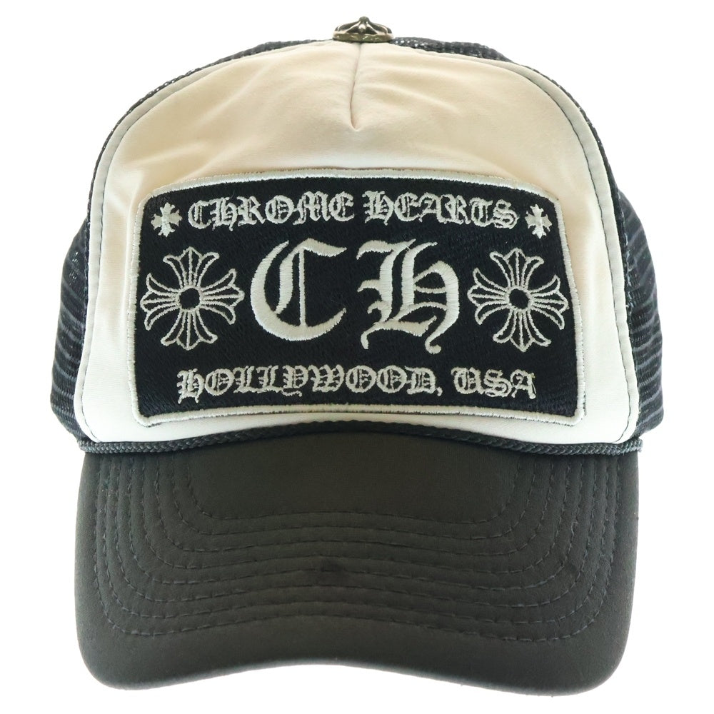 CHROME HEARTS(クロムハーツ) TRUCKER CAP トラッカーキャップ CHパッチクロスボール付メッシュキャップ 帽子 ブラック/ホワイト