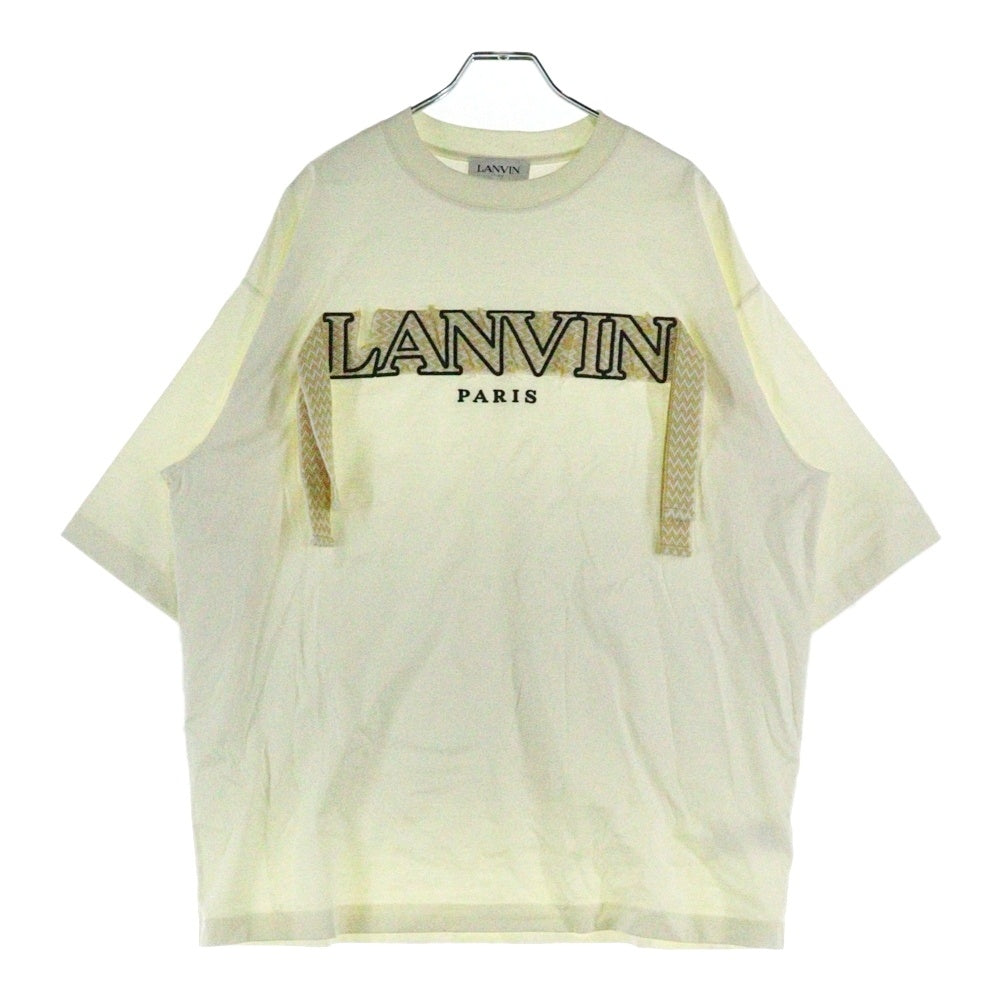 LANVIN(ランバン) 23SS CURB LACE T-SHIRT カーブレース半袖Tシャツ RM-TS0026-J198-E23 アイボリー