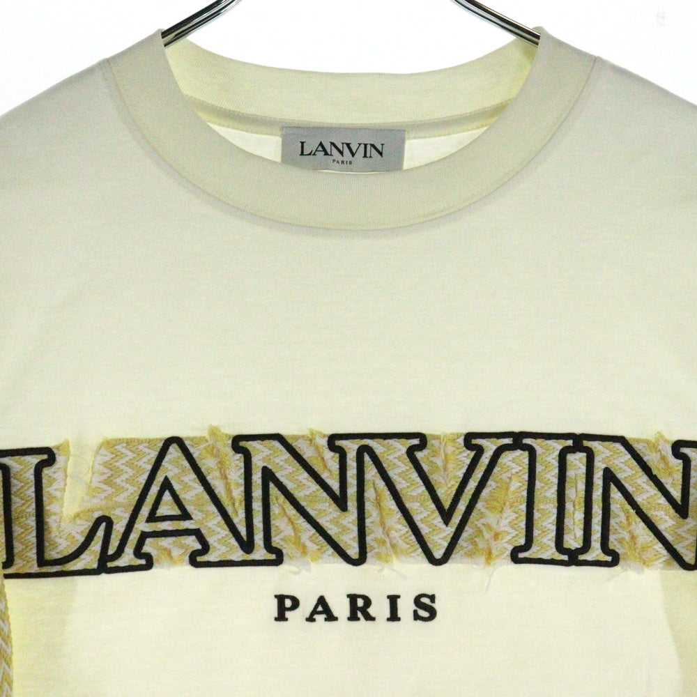 LANVIN(ランバン) 23SS CURB LACE T-SHIRT カーブレース半袖Tシャツ RM-TS0026-J198-E23 アイボリー