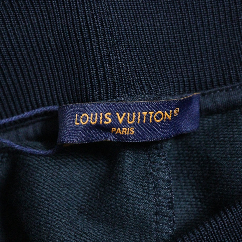 LOUIS VUITTON(ルイヴィトン) 25AW LVロゴ刺繍 シルクブレンドシグネチャートラックトラウザーズ スウェットパンツ RM252MQ UQQ HTY50W ネイビー