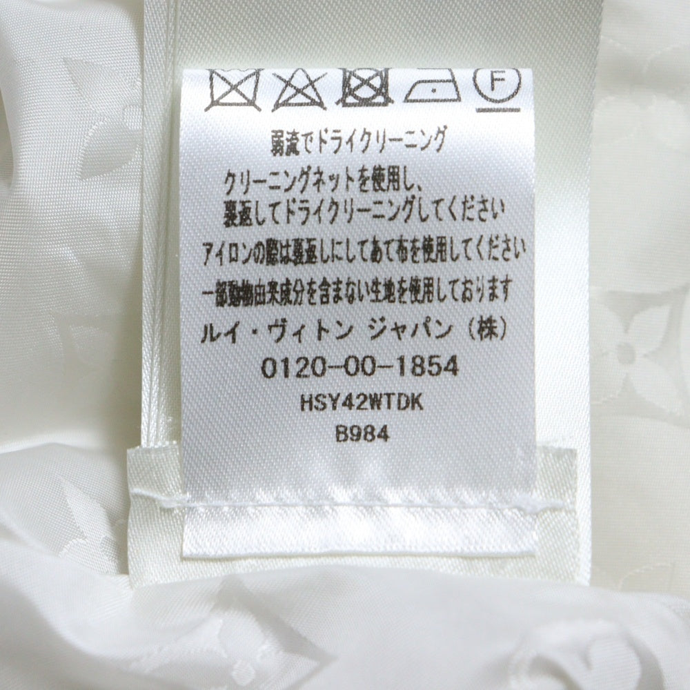 LOUIS VUITTON(ルイヴィトン) 25AW レザーパッチ モノグラムフリースブルゾン ジップアップジャケット RM252MQ TDK HSY42W ホワイト