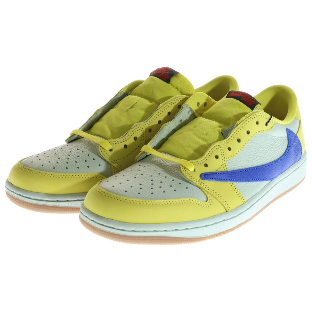 NIKE(ナイキ) ×TRAVIS SCOTT WMNS AIR JORDAN 1 RETRO LOW OG CANARY DZ4137-700 ウィメンズ エアジョーダン1 カナリー ローカットスニーカー イエロー US10.5/28.5cm