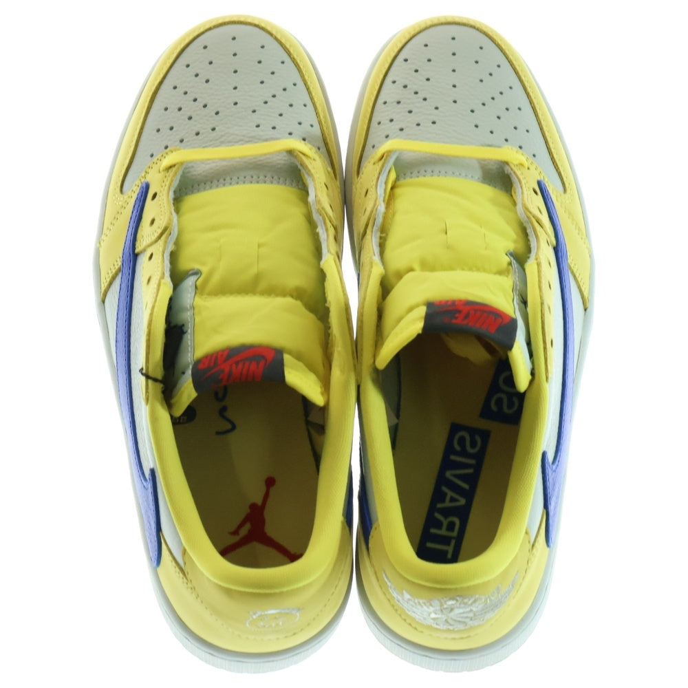 NIKE(ナイキ) ×TRAVIS SCOTT WMNS AIR JORDAN 1 RETRO LOW OG CANARY DZ4137-700 ウィメンズ エアジョーダン1 カナリー ローカットスニーカー イエロー US10.5/28.5cm