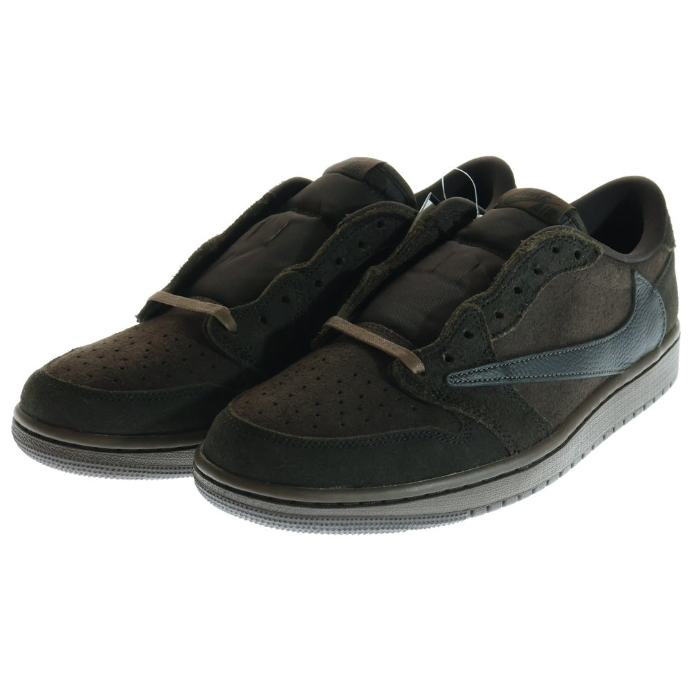 NIKE(ナイキ) ×TRAVIS SCOTT AIR JORDAN 1 LOW OG SP VELVET BROWN DM7866-202 トラヴィススコット エアジョーダン1 ローカットスニーカー ブラウン US9.5/27.5cm