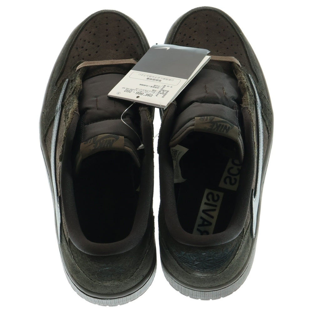 NIKE(ナイキ) ×TRAVIS SCOTT AIR JORDAN 1 LOW OG SP VELVET BROWN DM7866-202 トラヴィススコット エアジョーダン1 ローカットスニーカー ブラウン US9.5/27.5cm
