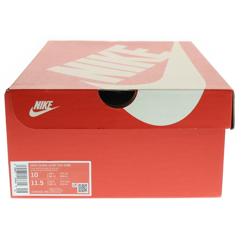 NIKE(ナイキ) DUNK HIGH RETRO EMB PEARL WHITE DO9455-200 ダンク パールホワイト ハイカットスニーカー ブラック/ホワイト US10/28.0cm