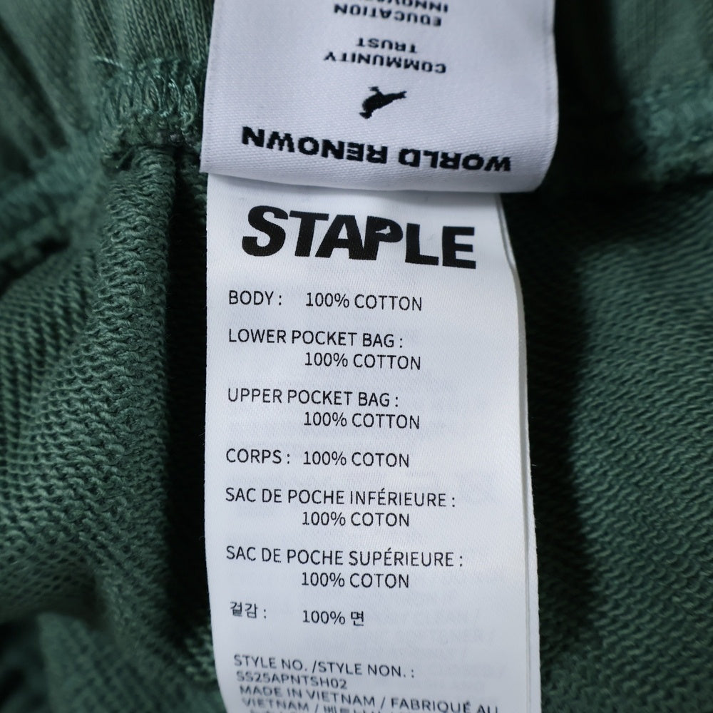 STAPLE(ステイプル) STAPLEロゴ刺繍 ハーフパンツ オリーブ RN-169590