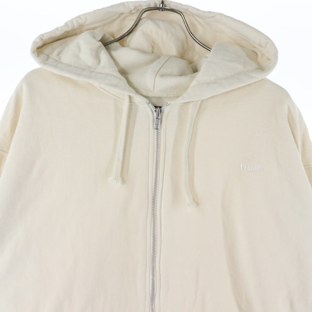 HUF(ハフ) スモールロゴ スウェット ジップパーカー ホワイト RN-114910