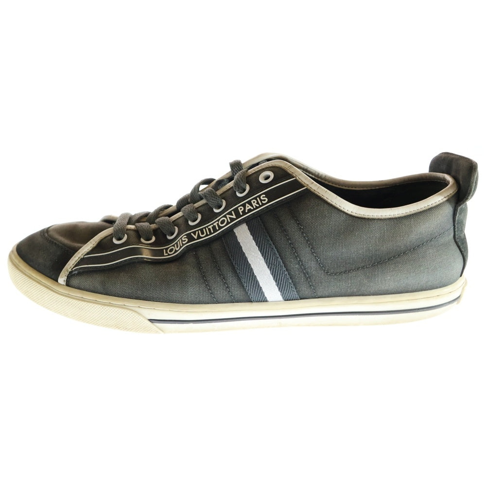 LOUIS VUITTON(ルイヴィトン) ジャーマントレーナー 900389 サイドロゴ キャンバス ローカットスニーカー US8.5/26.5cm グレー