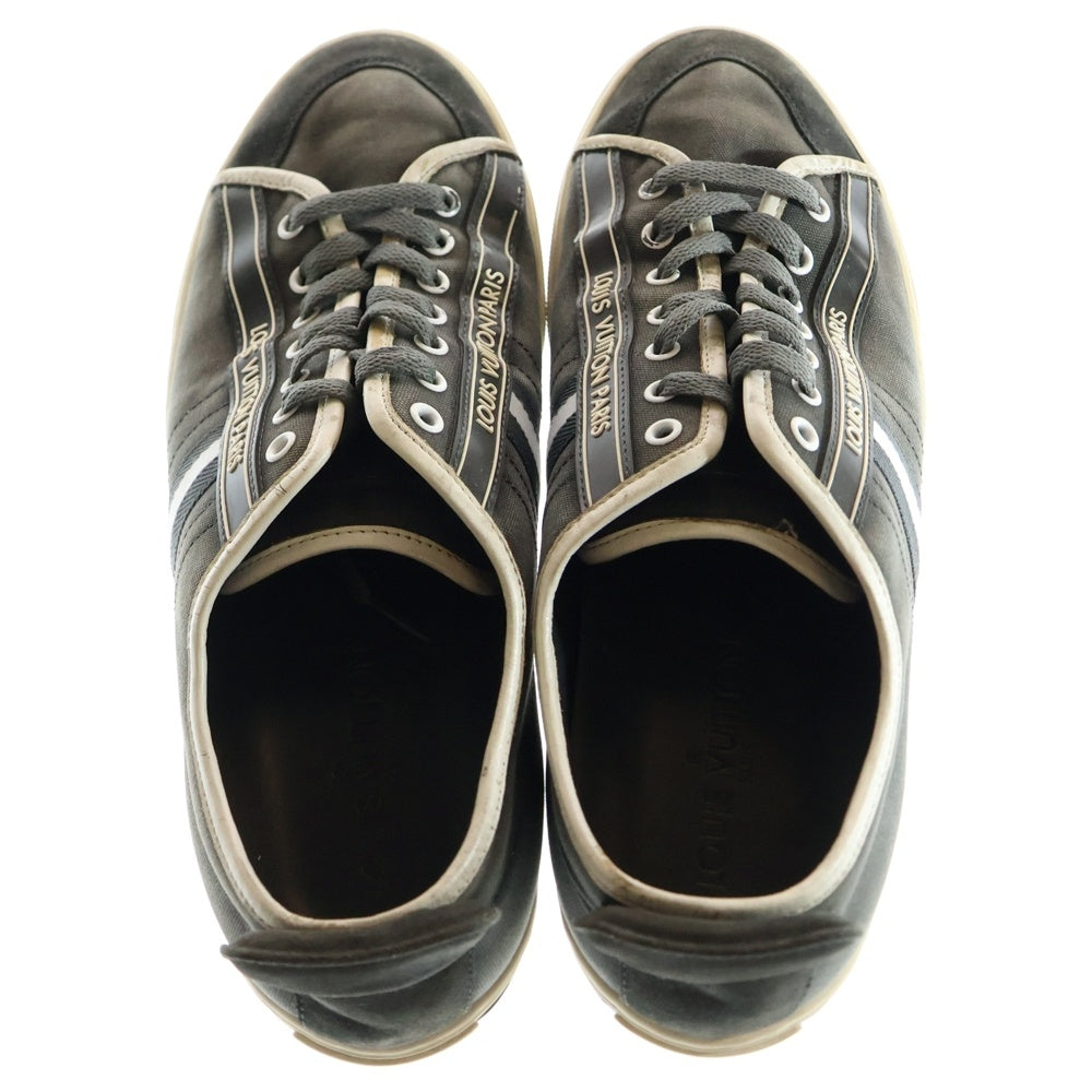 LOUIS VUITTON(ルイヴィトン) ジャーマントレーナー 900389 サイドロゴ キャンバス ローカットスニーカー US8.5/26.5cm グレー