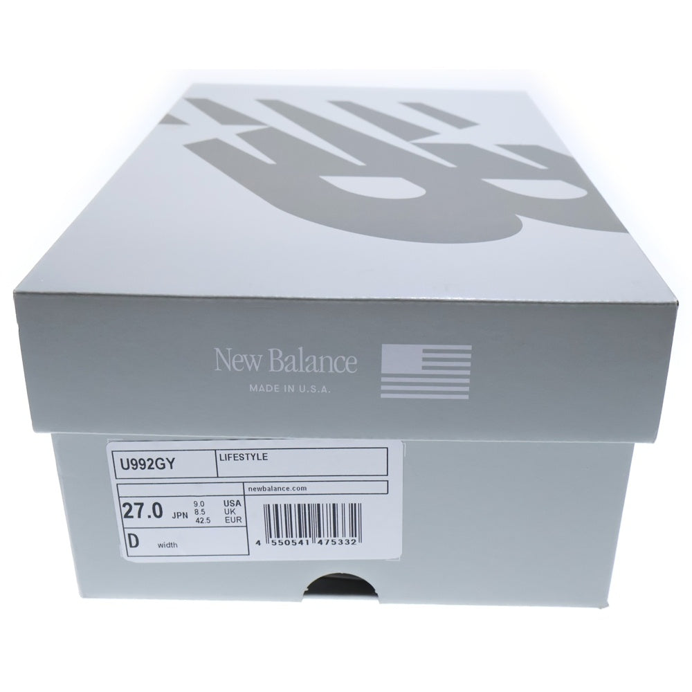 New Balance(ニューバランス) U992GY 2025 USA製 メッシュ ローカットスニーカー US9/27.0cm グレー
