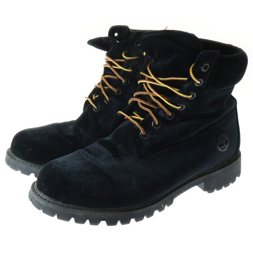 OFF-WHITE(オフホワイト) ×Timberland 6 Boot Velvet Black×ティンバーランド 6 ブート ヴェルヴェット ハイカットブーツ US9/27.0cm ブラック