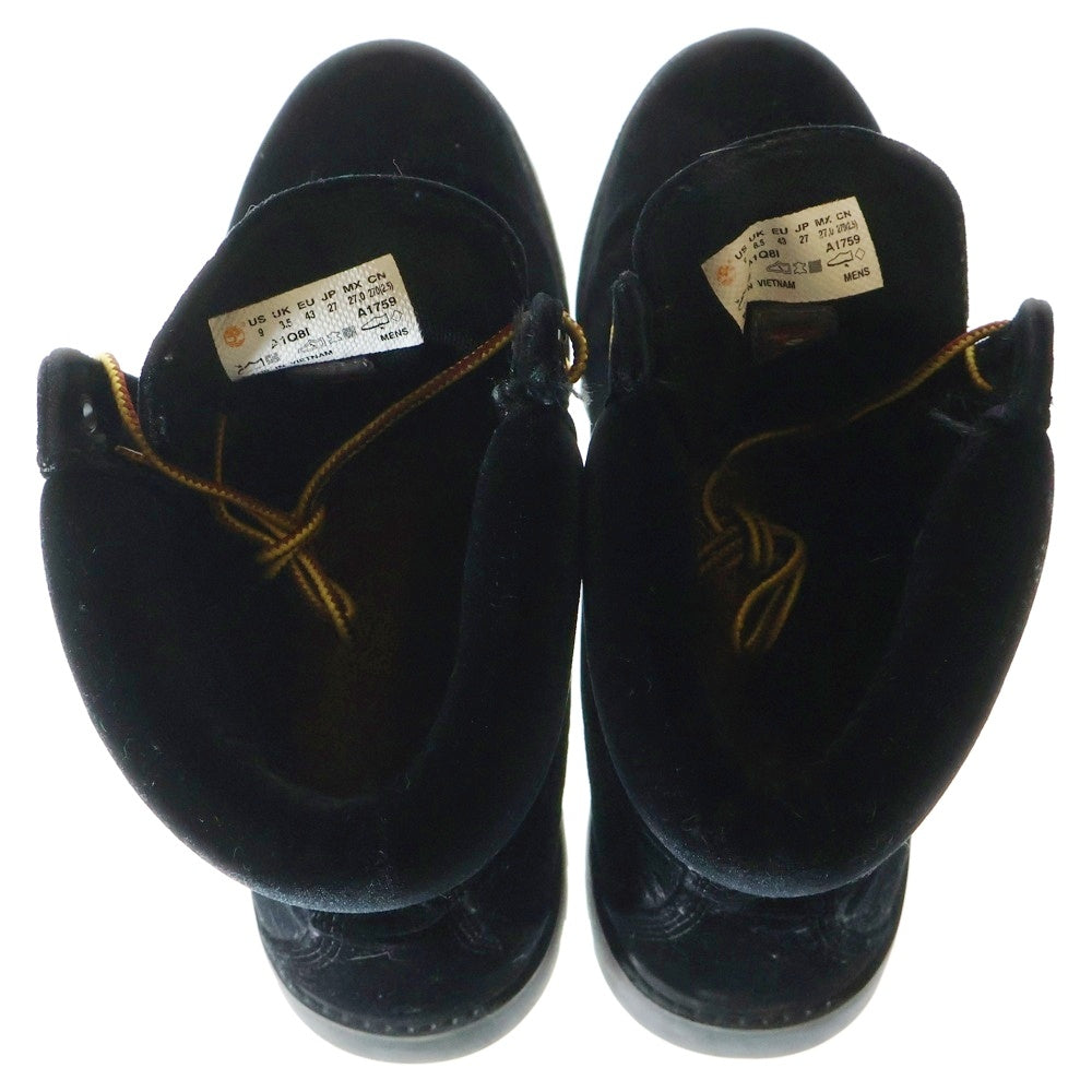 OFF-WHITE(オフホワイト) ×Timberland 6 Boot Velvet Black×ティンバーランド 6 ブート ヴェルヴェット ハイカットブーツ US9/27.0cm ブラック