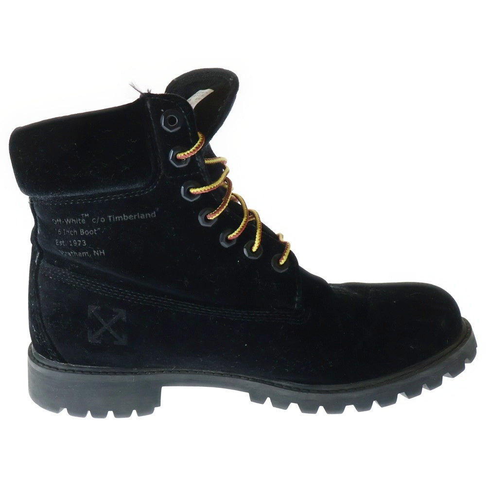 OFF-WHITE(オフホワイト) ×Timberland 6 Boot Velvet Black×ティンバーランド 6 ブート ヴェルヴェット ハイカットブーツ US9/27.0cm ブラック