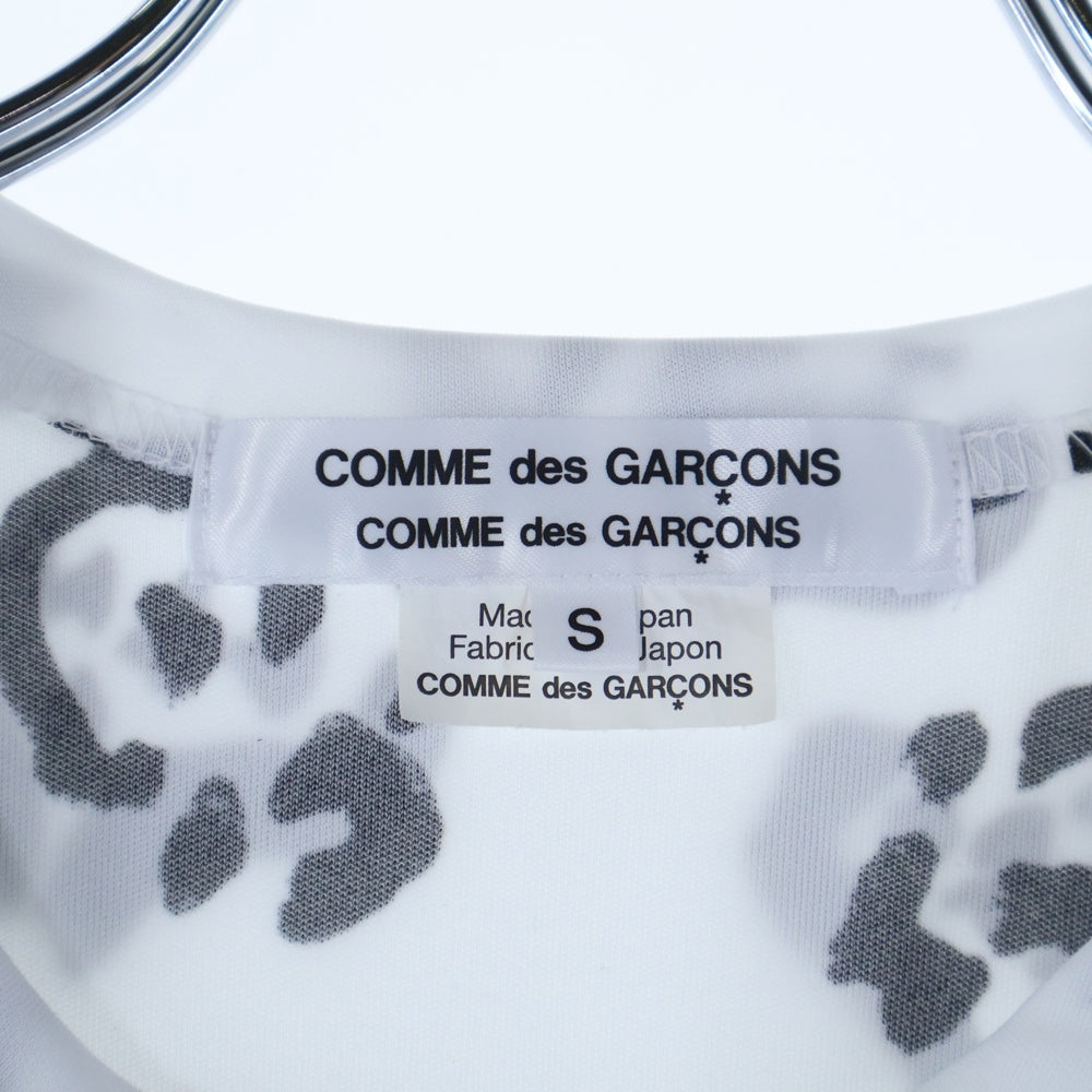 COMME des GARCONS COMME des GARCONS(コムデギャルソンコムデギャルソン) 23SS 総柄 アシンメトリーTシャツ カットソー ホワイト/ブラック レディース RK-T013