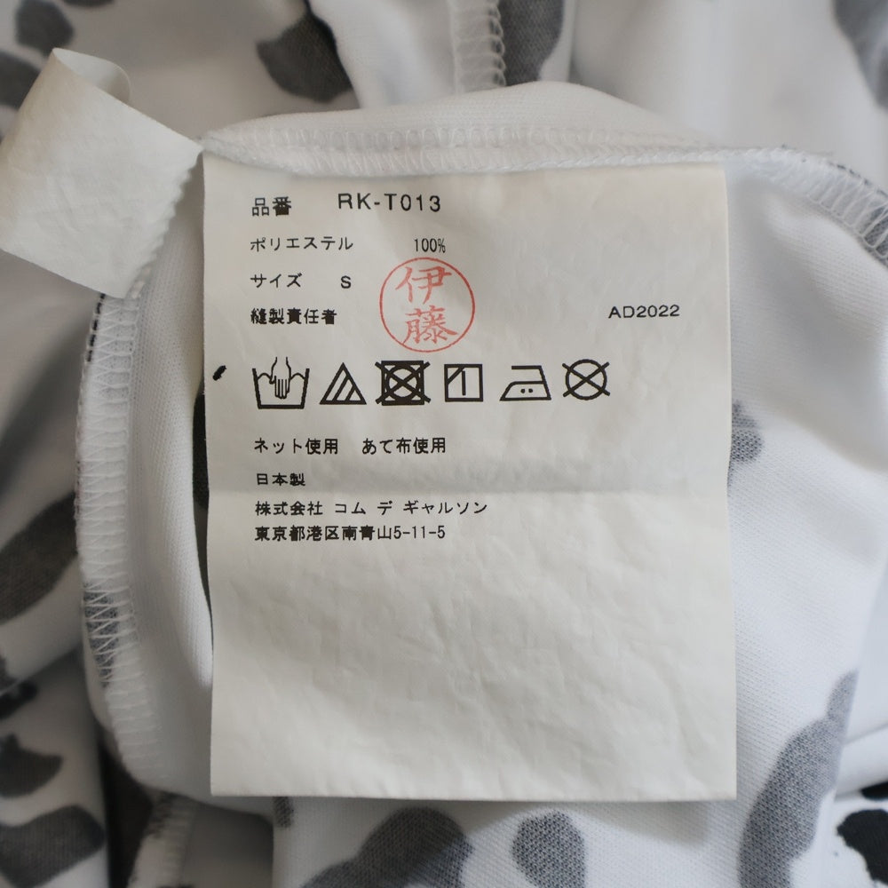 COMME des GARCONS COMME des GARCONS(コムデギャルソンコムデギャルソン) 23SS 総柄 アシンメトリーTシャツ カットソー ホワイト/ブラック レディース RK-T013