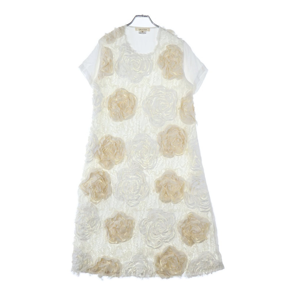 COMME des GARCONS(コムデギャルソン) 23SS フラワーデザイン 半袖ワンピース ホワイト レディース GK-T028