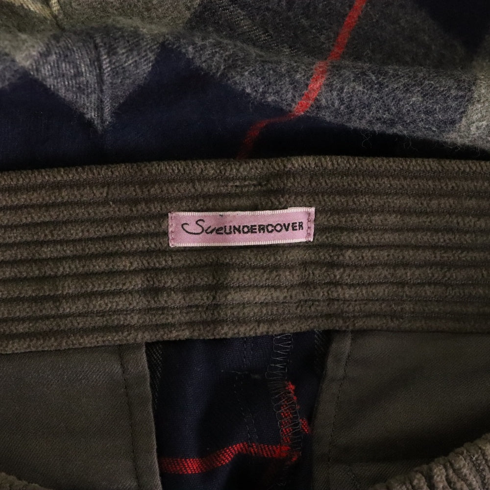 SueUNDERCOVER(スーアンダーカバー) 素材切替 花柄 チェック スラックス パンツ マルチ レディース SUV1504-1