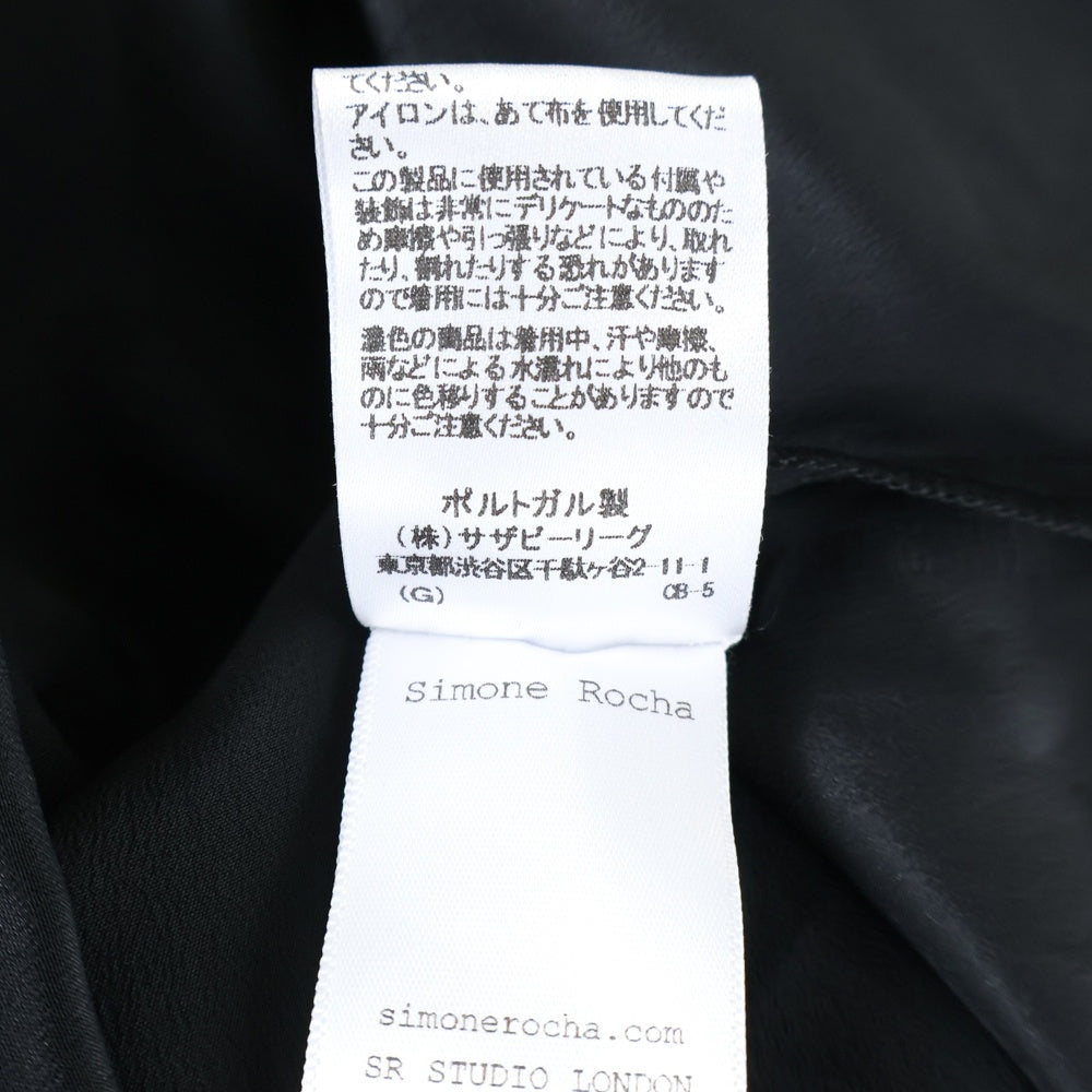 Simone Rocha(シモーネロシャ) レース装飾 半袖 クルーネック ワンピース ブラック レディース