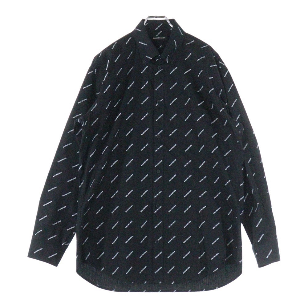 BALENCIAGA(バレンシアガ) ロゴ総柄 長袖シャツ ブラック 534333 TBL96
