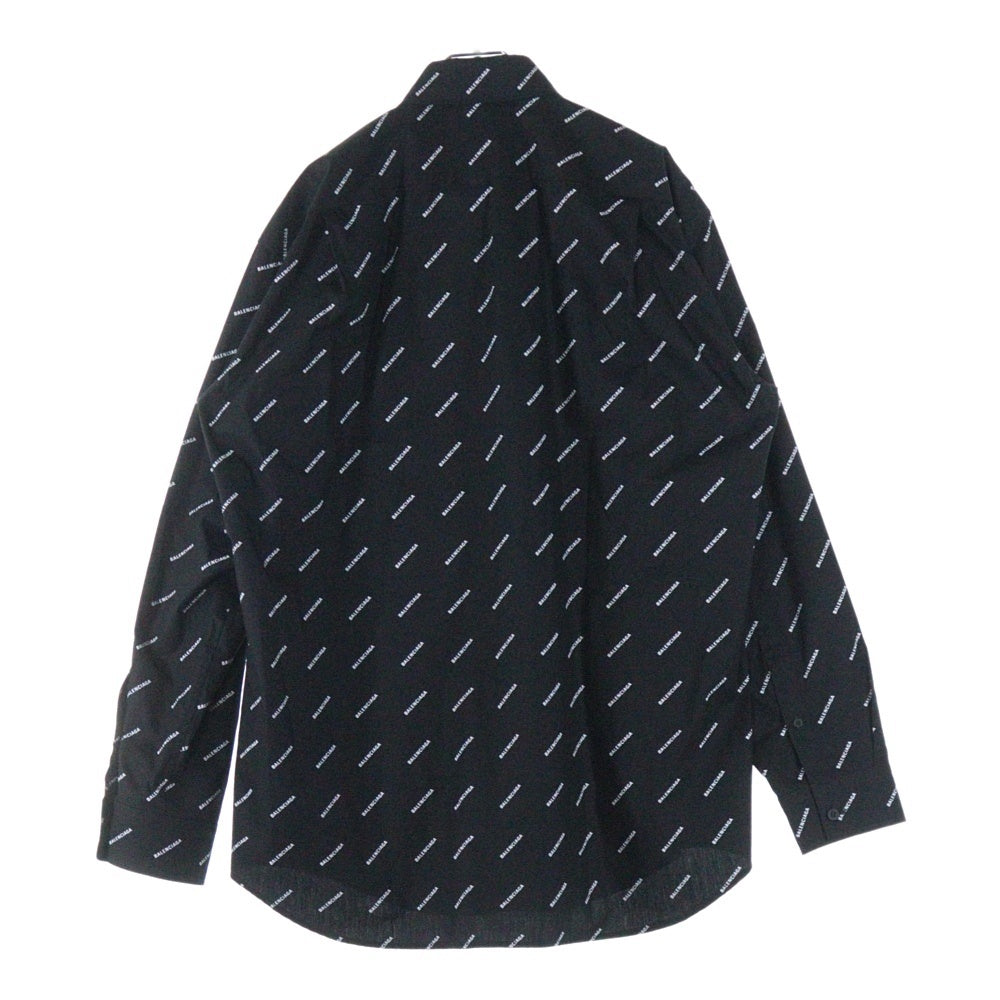 BALENCIAGA(バレンシアガ) ロゴ総柄 長袖シャツ ブラック 534333 TBL96