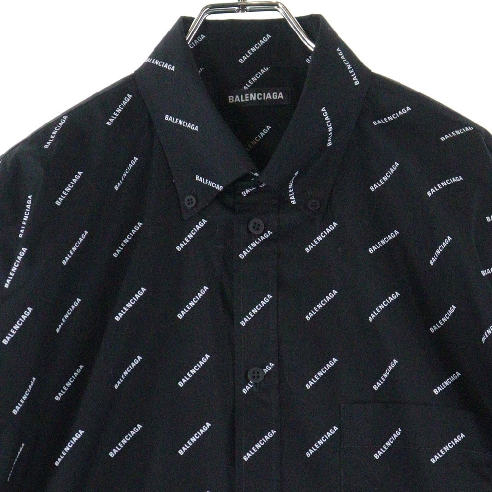 BALENCIAGA(バレンシアガ) ロゴ総柄 長袖シャツ ブラック 534333 TBL96