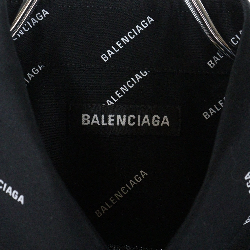 BALENCIAGA(バレンシアガ) ロゴ総柄 長袖シャツ ブラック 534333 TBL96