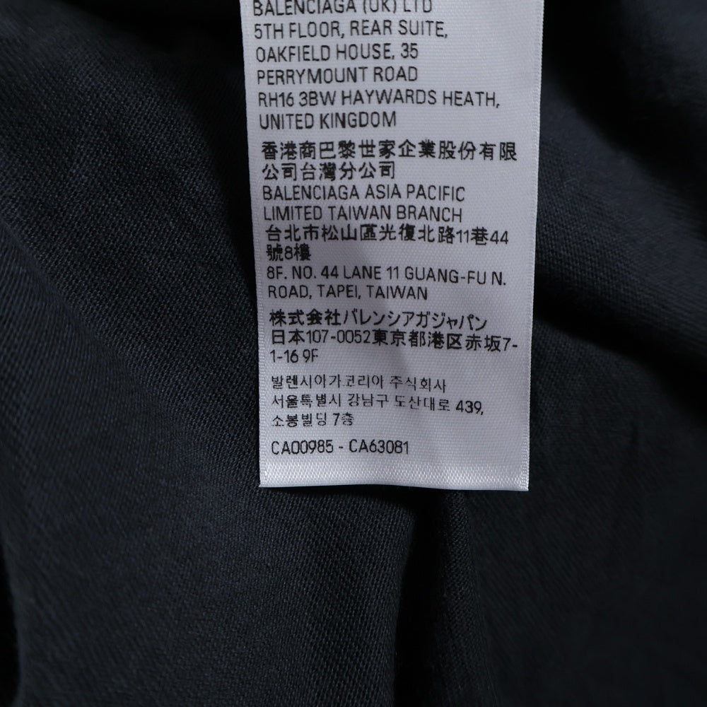 BALENCIAGA(バレンシアガ) ebay ロゴ刺繍 クルーネック 半袖Tシャツ カットソー ブラック 787349 TRVE8