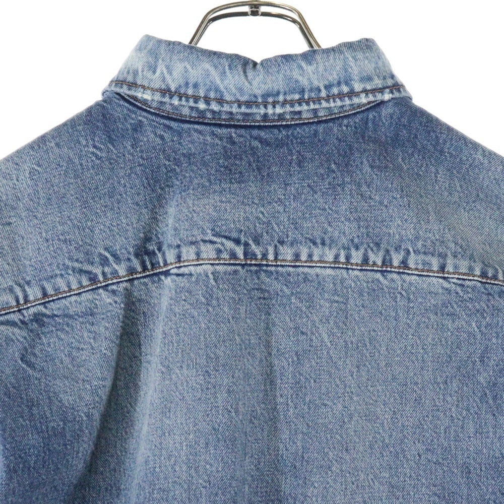 BALENCIAGA(バレンシアガ) 22SS ダメージ加工BBロゴ刺繍オーバーサイズデニム長袖シャツ ジャケット インディゴ 678363 TBP48
