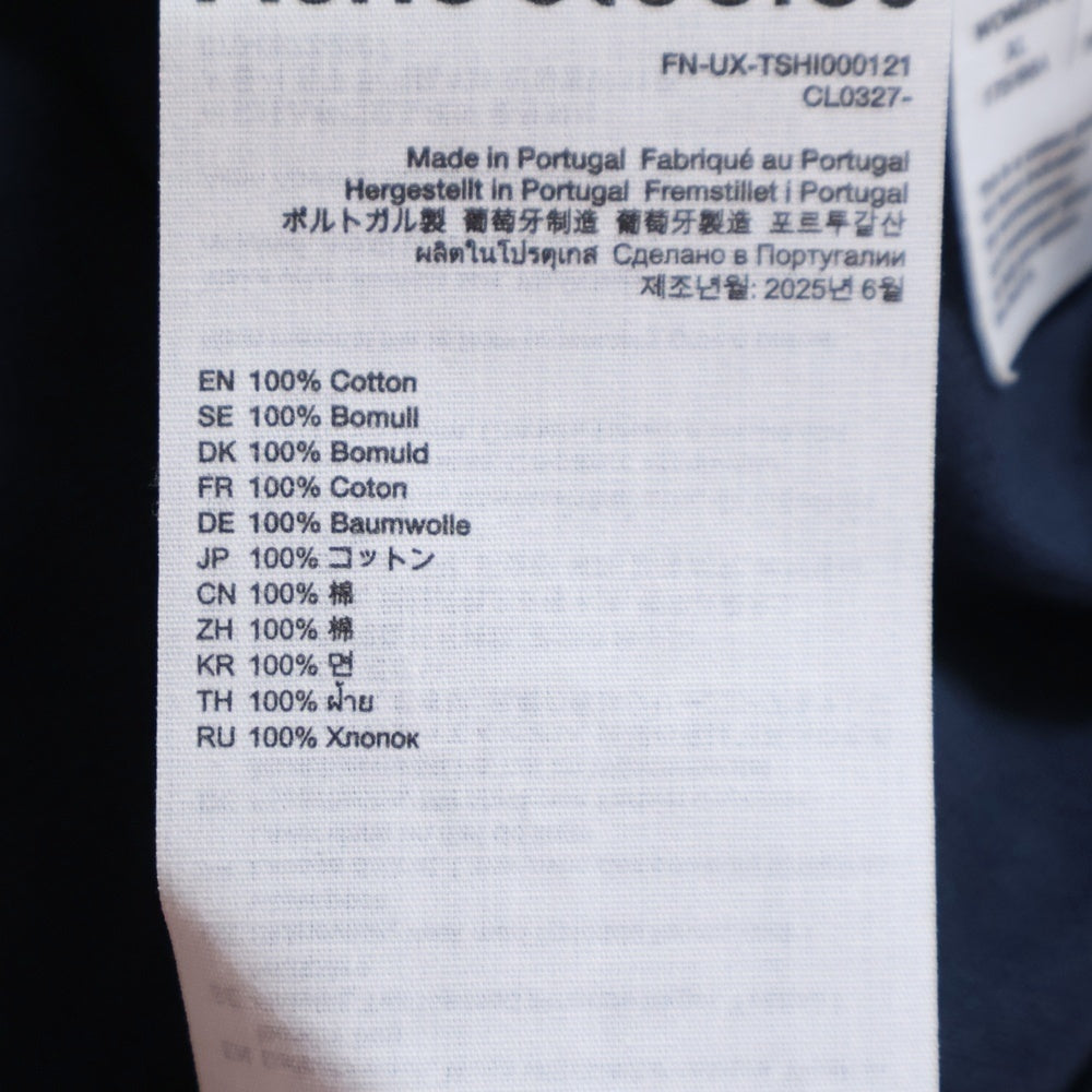 Acne Studios(アクネ ストゥディオズ) 25SS ロゴ刺繍 クルーネック 半袖Tシャツ カットソー ネイビー FN-UX-TSHI000121