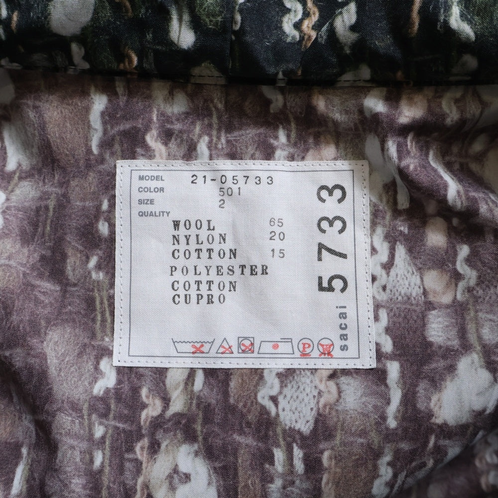 Sacai(サカイ) Tweed Coat 21-05733 ツイード スカート付 コート マルチ レディース