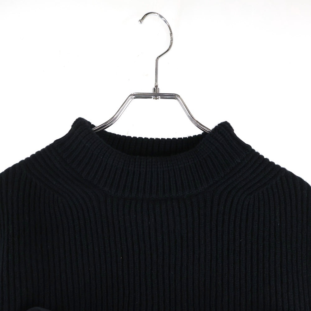 Sacai(サカイ) Wool Knit × Chalk Stripe Dress 22-06327 ニットドッキングストライプドレス ブラック レディース