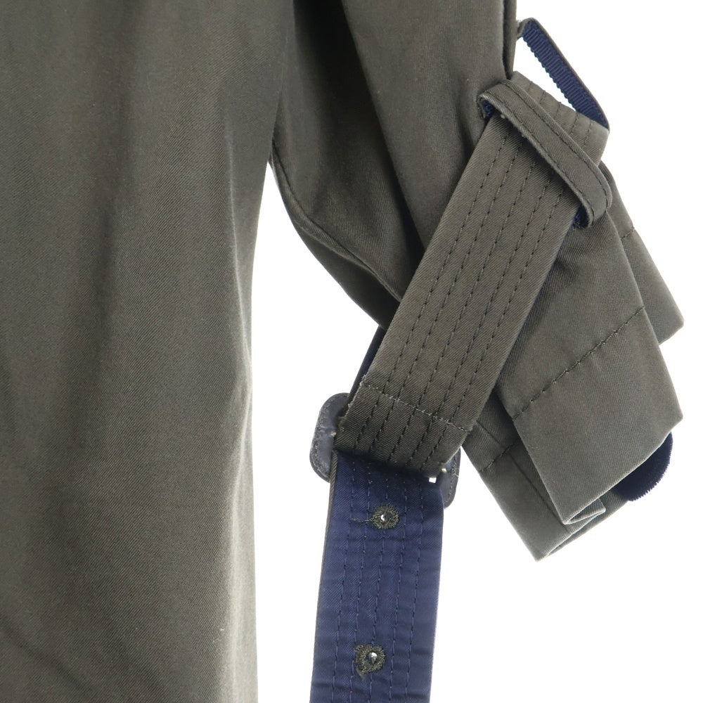 Sacai(サカイ) ベロア 切替 トレンチコート ネイビー/カーキ 13-01880