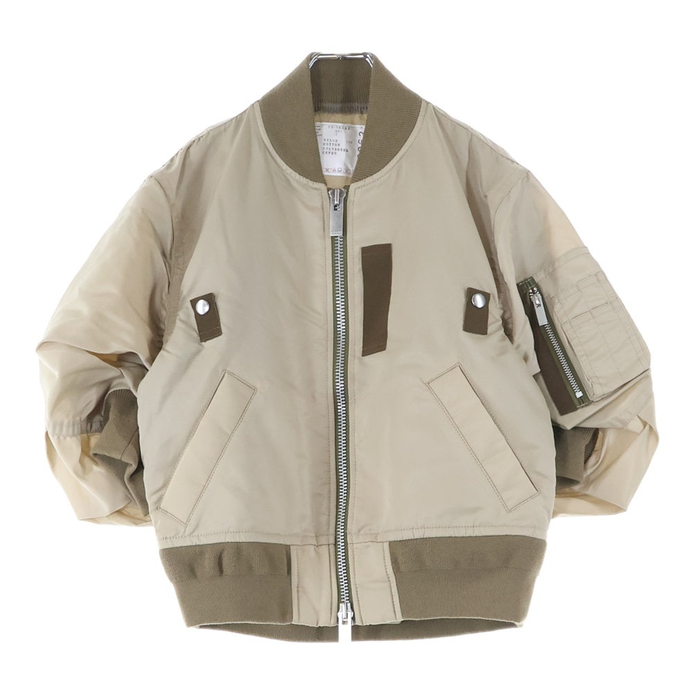 Sacai(サカイ) Nylon Twill Blouson Bomber Jacket 22-06062 ナイロンツイル ボンバージャケット ブルゾン ベージュ レディース