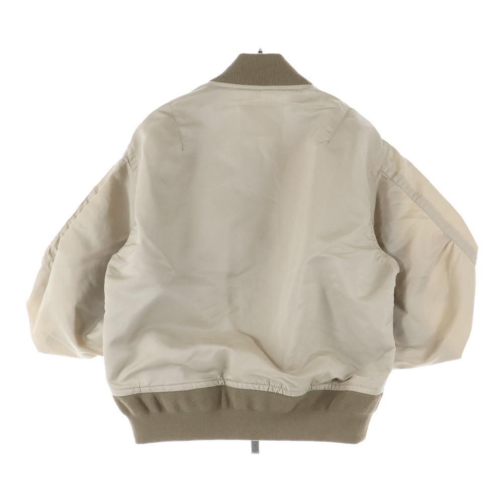Sacai(サカイ) Nylon Twill Blouson Bomber Jacket 22-06062 ナイロンツイル ボンバージャケット ブルゾン ベージュ レディース