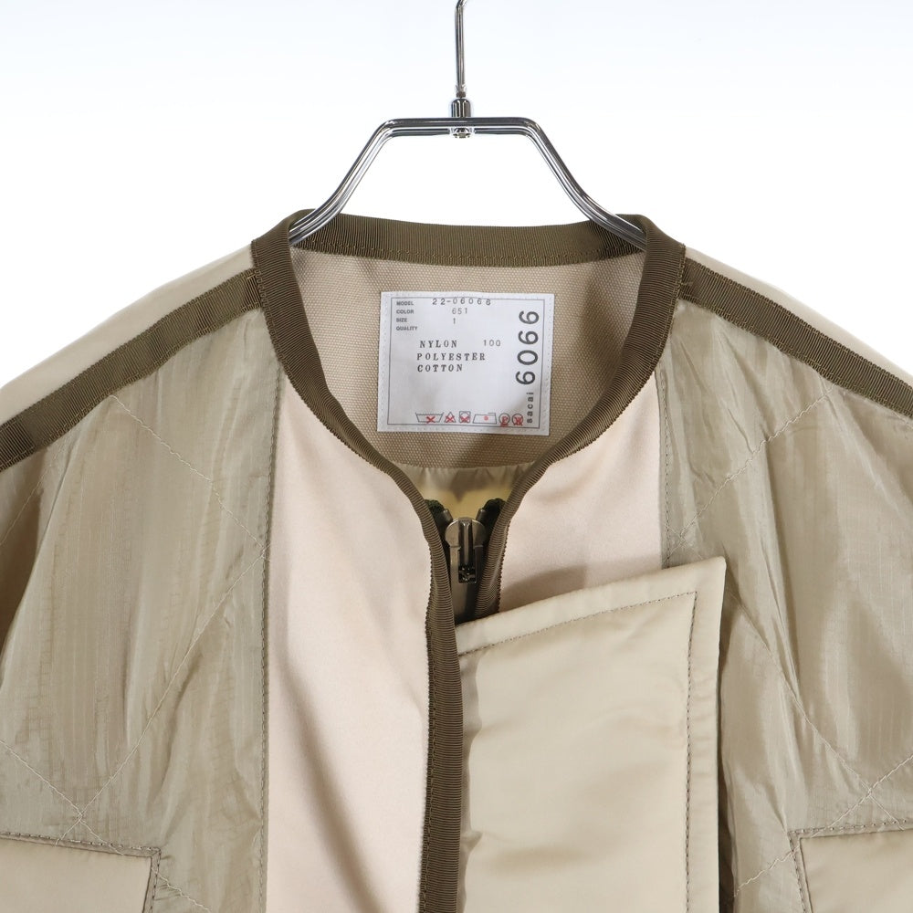 Sacai(サカイ) Quilted Blouson 22-06066 キルティング ジップアップ ジャケット ブルゾン ベージュ レディース