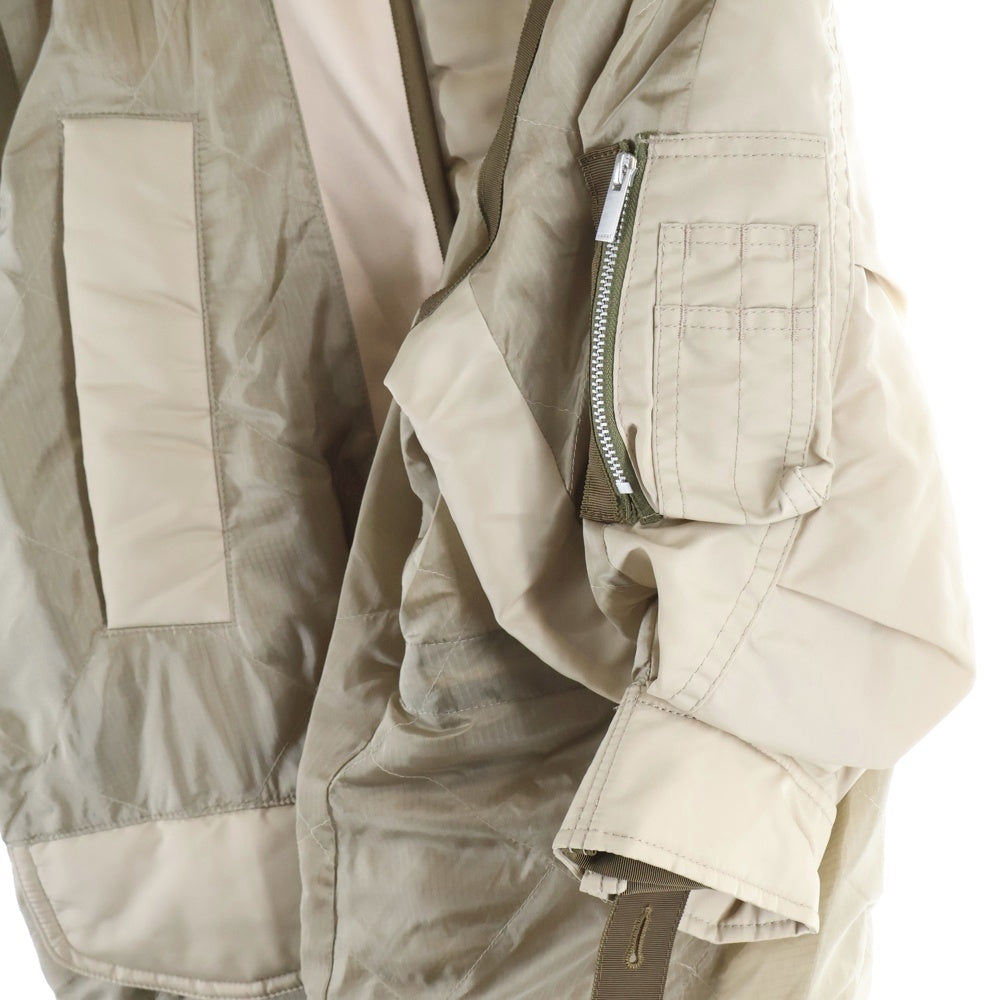 Sacai(サカイ) Quilted Blouson 22-06066 キルティング ジップアップ ジャケット ブルゾン ベージュ レディース