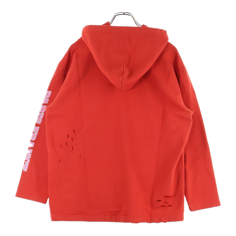 BALENCIAGA(バレンシアガ) TLVJ3 MAISON ワイド フィット プルオーバー パーカー レッド 674986