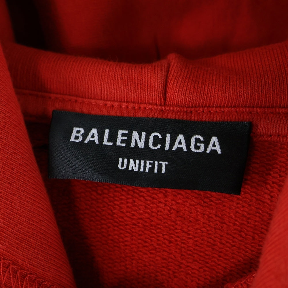 BALENCIAGA(バレンシアガ) TLVJ3 MAISON ワイド フィット プルオーバー パーカー レッド 674986