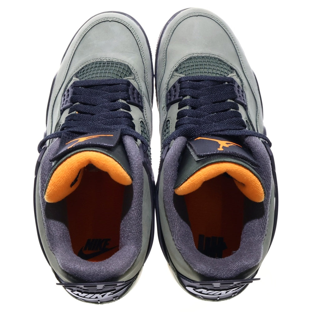 NIKE(ナイキ) ×UNDEFEATED AIR JORDAN 4 RETRO IB1519-200 アンディフィーテッド エアジョーダン4 レトロ ハイカットスニーカー US9.5/27.5cm カーキ
